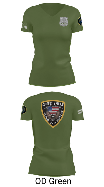 Co-op City Police Department 96634913 Women's Short Sleeve V-neck Shirt - 46