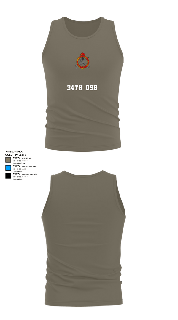 Tank Top, 34th DSB, Army, Teamtime, Team time, sublimation, custom sports apparel, team uniforms, spirit wear, spiritwear, sports uniforms, custom shirts, team store, custom team store, fundraiser sports, apparel fundraiser