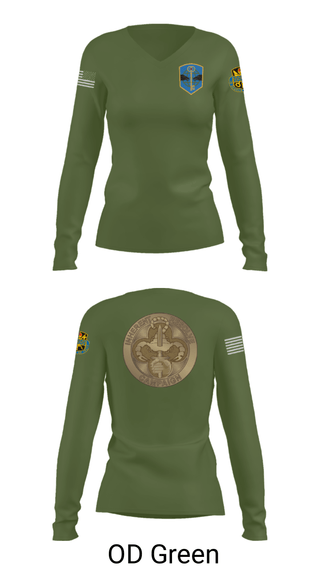 Women's Long Sleeve Vneck Shirt, 372 MOB, Army, Teamtime, Team time, sublimation, custom sports apparel, team uniforms, spirit wear, spiritwear, sports uniforms, custom shirts, team store, custom team store, fundraiser sports, apparel fundraiser
