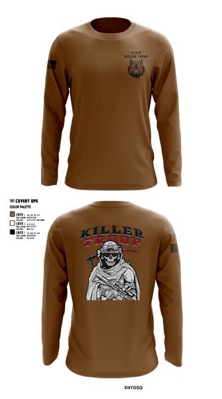 Long Sleeve Performance Shirt, 3/2CR Killer Troop, Army, Teamtime, Team time, sublimation, custom sports apparel, team uniforms, spirit wear, spiritwear, sports uniforms, custom shirts, team store, custom team store, fundraiser sports, apparel fundraiser