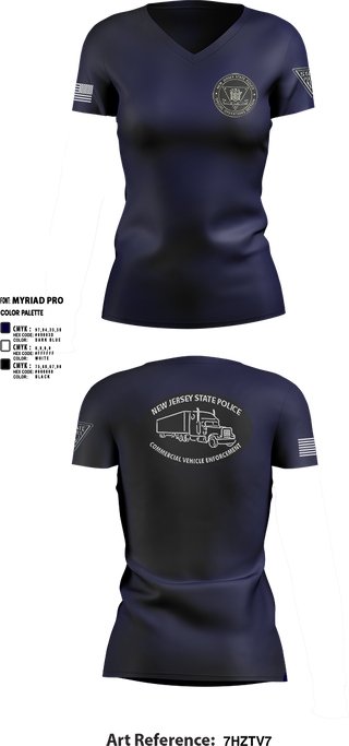 Womens Short Sleeve Vneck Shirt, New Jersey State Police, Police, Teamtime, Team time, sublimation, custom sports apparel, team uniforms, spirit wear, spiritwear, sports uniforms, custom shirts, team store, custom team store, fundraiser sports, apparel fundraiser