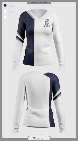 Womens Long Sleeve Vneck Shirt, Yuma High School Wrestling, Wrestling, Teamtime, Team time, sublimation, custom sports apparel, team uniforms, spirit wear, spiritwear, sports uniforms, custom shirts, team store, custom team store, fundraiser sports, apparel fundraiser