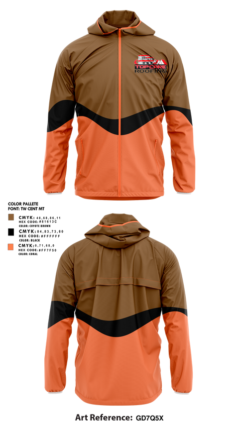 Windbreaker, Top care roofing, , Teamtime, Team time, sublimation, custom sports apparel, team uniforms, spirit wear, spiritwear, sports uniforms, custom shirts, team store, custom team store, fundraiser sports, apparel fundraiser