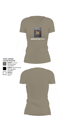 Womens Short Sleeve Vneck Shirt, Archer Battery 2-2 FA, Army, Teamtime, Team time, sublimation, custom sports apparel, team uniforms, spirit wear, spiritwear, sports uniforms, custom shirts, team store, custom team store, fundraiser sports, apparel fundraiser