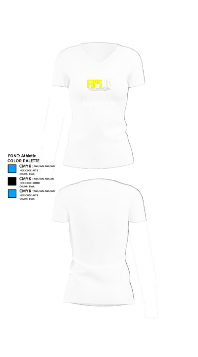 Dauphin Fins 78960180 Women's Short Sleeve V-neck Shirt - 18