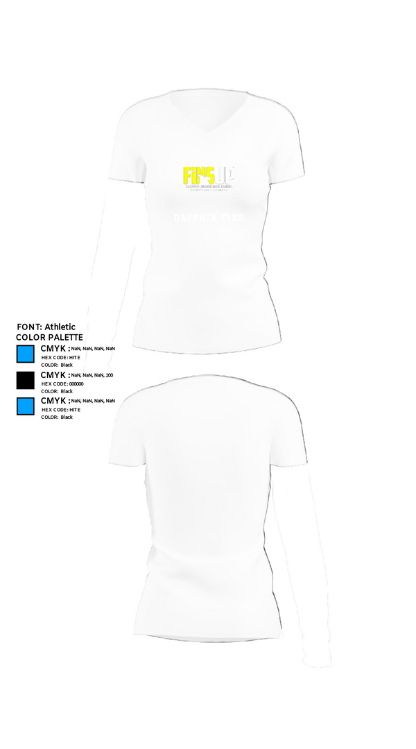 Women's Short Sleeve Vneck Shirt, Dauphin Fins, Football, Teamtime, Team time, sublimation, custom sports apparel, team uniforms, spirit wear, spiritwear, sports uniforms, custom shirts, team store, custom team store, fundraiser sports, apparel fundraiser