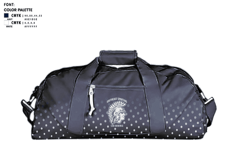 Duffle Bag, Southeast High School Swimming, Swimming, Teamtime, Team time, sublimation, custom sports apparel, team uniforms, spirit wear, spiritwear, sports uniforms, custom shirts, team store, custom team store, fundraiser sports, apparel fundraiser