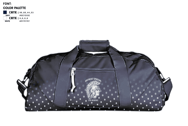 Duffle Bag, Southeast High School Swimming, Swimming, Teamtime, Team time, sublimation, custom sports apparel, team uniforms, spirit wear, spiritwear, sports uniforms, custom shirts, team store, custom team store, fundraiser sports, apparel fundraiser
