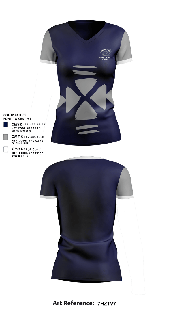 Womens Short Sleeve Vneck Shirt, Henry F Moss Middle School Cheer, Cheer, Teamtime, Team time, sublimation, custom sports apparel, team uniforms, spirit wear, spiritwear, sports uniforms, custom shirts, team store, custom team store, fundraiser sports, apparel fundraiser