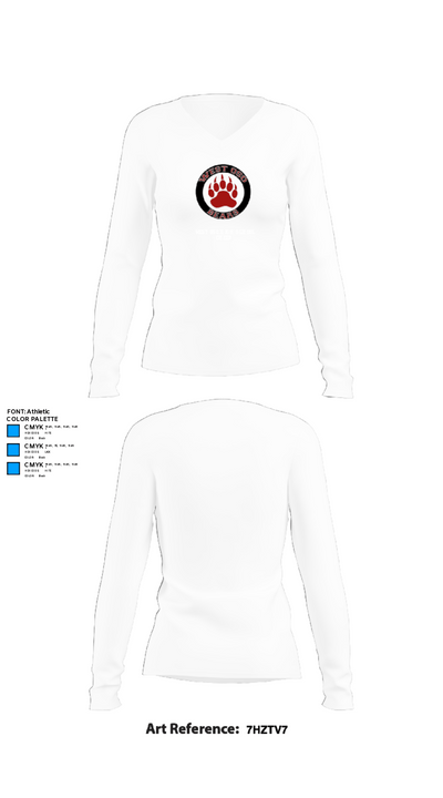 West Oso High School Cheer 34126065 Women's Long Sleeve V-neck Shirt - 15