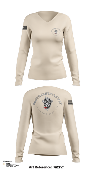 Womens Long Sleeve Vneck Shirt, SCR SWAT, , Teamtime, Team time, sublimation, custom sports apparel, team uniforms, spirit wear, spiritwear, sports uniforms, custom shirts, team store, custom team store, fundraiser sports, apparel fundraiser