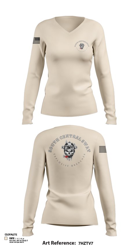 Womens Long Sleeve Vneck Shirt, SCR SWAT, , Teamtime, Team time, sublimation, custom sports apparel, team uniforms, spirit wear, spiritwear, sports uniforms, custom shirts, team store, custom team store, fundraiser sports, apparel fundraiser