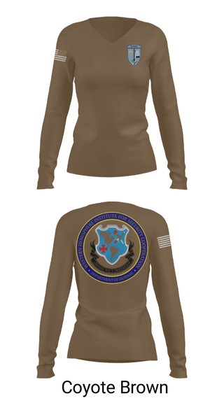 Womens Long Sleeve Vneck Shirt, WHINSEC, Army, Teamtime, Team time, sublimation, custom sports apparel, team uniforms, spirit wear, spiritwear, sports uniforms, custom shirts, team store, custom team store, fundraiser sports, apparel fundraiser
