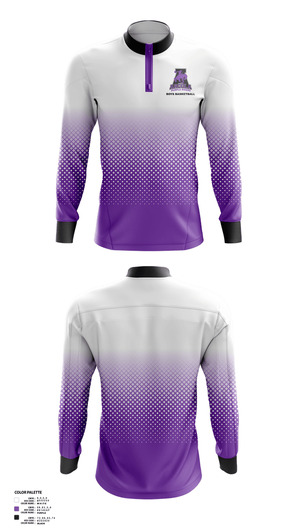 Quarter Zip Jacket, Arcola Senior High School Basketball, Men's Basketball, Teamtime, Team time, sublimation, custom sports apparel, team uniforms, spirit wear, spiritwear, sports uniforms, custom shirts, team store, custom team store, fundraiser sports, apparel fundraiser