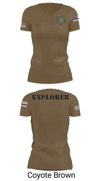 Women's Short Sleeve Vneck Shirt, BSO Explorers, Police, Teamtime, Team time, sublimation, custom sports apparel, team uniforms, spirit wear, spiritwear, sports uniforms, custom shirts, team store, custom team store, fundraiser sports, apparel fundraiser
