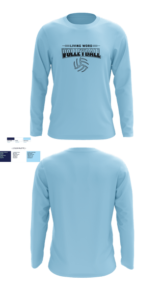 Long Sleeve Performance Shirt, Living Word Academy Volleyball, Women's Volleyball, Teamtime, Team time, sublimation, custom sports apparel, team uniforms, spirit wear, spiritwear, sports uniforms, custom shirts, team store, custom team store, fundraiser sports, apparel fundraiser