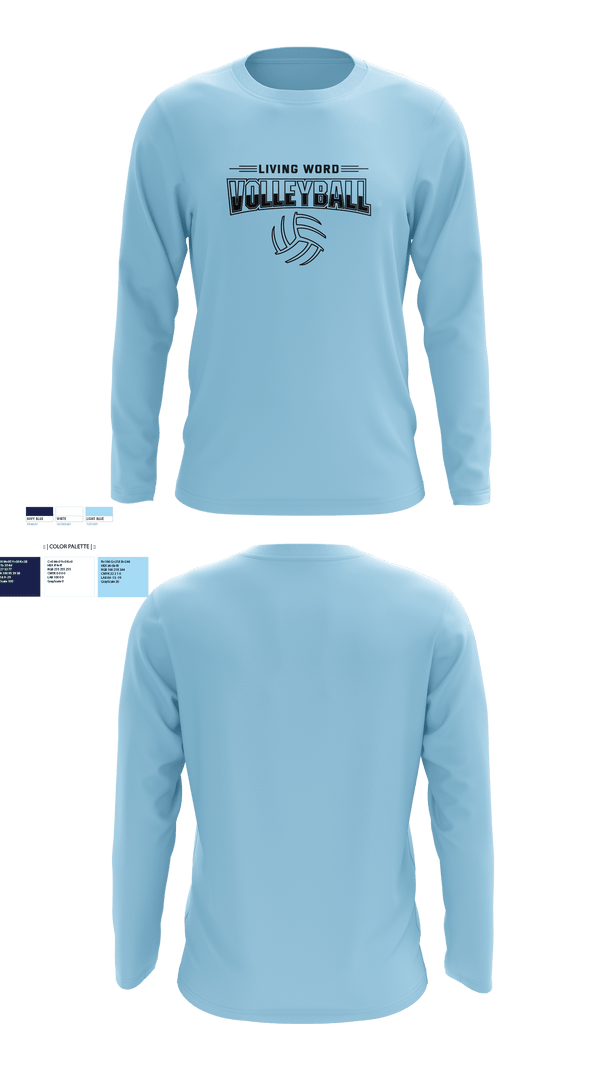 Long Sleeve Performance Shirt, Living Word Academy Volleyball, Women's Volleyball, Teamtime, Team time, sublimation, custom sports apparel, team uniforms, spirit wear, spiritwear, sports uniforms, custom shirts, team store, custom team store, fundraiser sports, apparel fundraiser