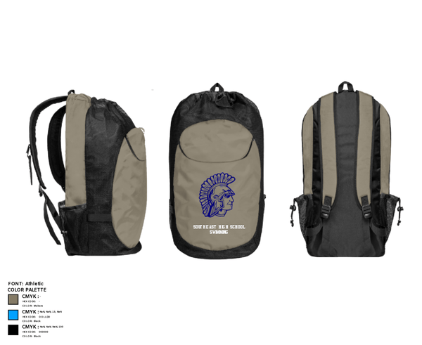 Gear Bag, Southeast High School Swimming, Swimming, Teamtime, Team time, sublimation, custom sports apparel, team uniforms, spirit wear, spiritwear, sports uniforms, custom shirts, team store, custom team store, fundraiser sports, apparel fundraiser