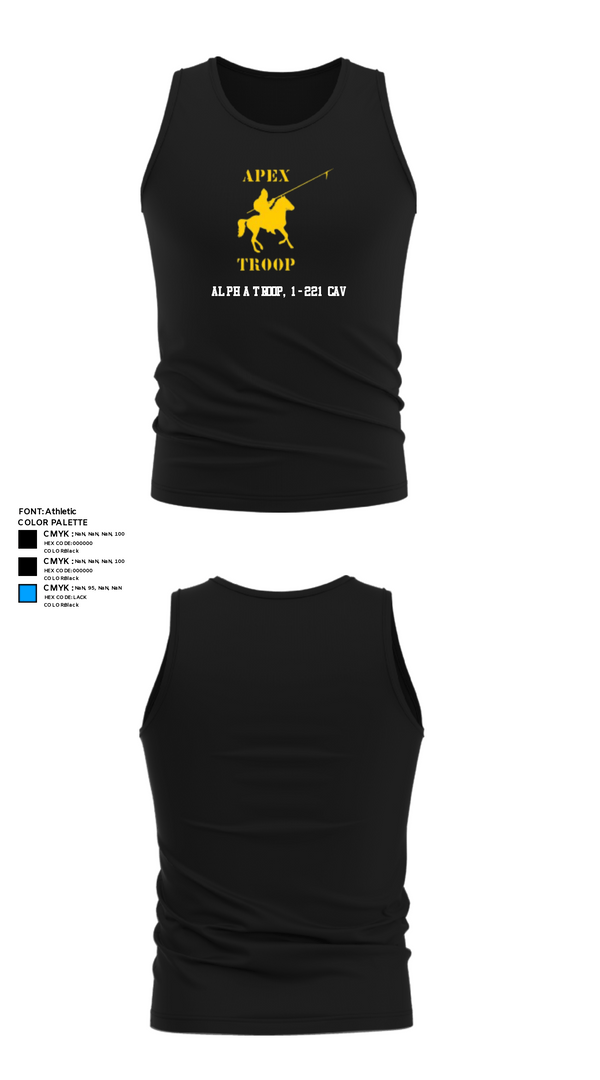 Tank Top, Alpha Troop, 1-221 CAV, National Guard, Teamtime, Team time, sublimation, custom sports apparel, team uniforms, spirit wear, spiritwear, sports uniforms, custom shirts, team store, custom team store, fundraiser sports, apparel fundraiser
