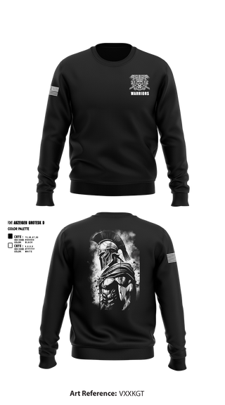 Crew Neck Sweatshirt, Warriors, Army, Teamtime, Team time, sublimation, custom sports apparel, team uniforms, spirit wear, spiritwear, sports uniforms, custom shirts, team store, custom team store, fundraiser sports, apparel fundraiser