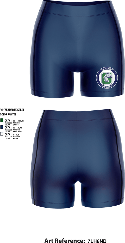 Women's Compression Shorts, The Gunston School Volleyball, Women's Volleyball, Teamtime, Team time, sublimation, custom sports apparel, team uniforms, spirit wear, spiritwear, sports uniforms, custom shirts, team store, custom team store, fundraiser sports, apparel fundraiser