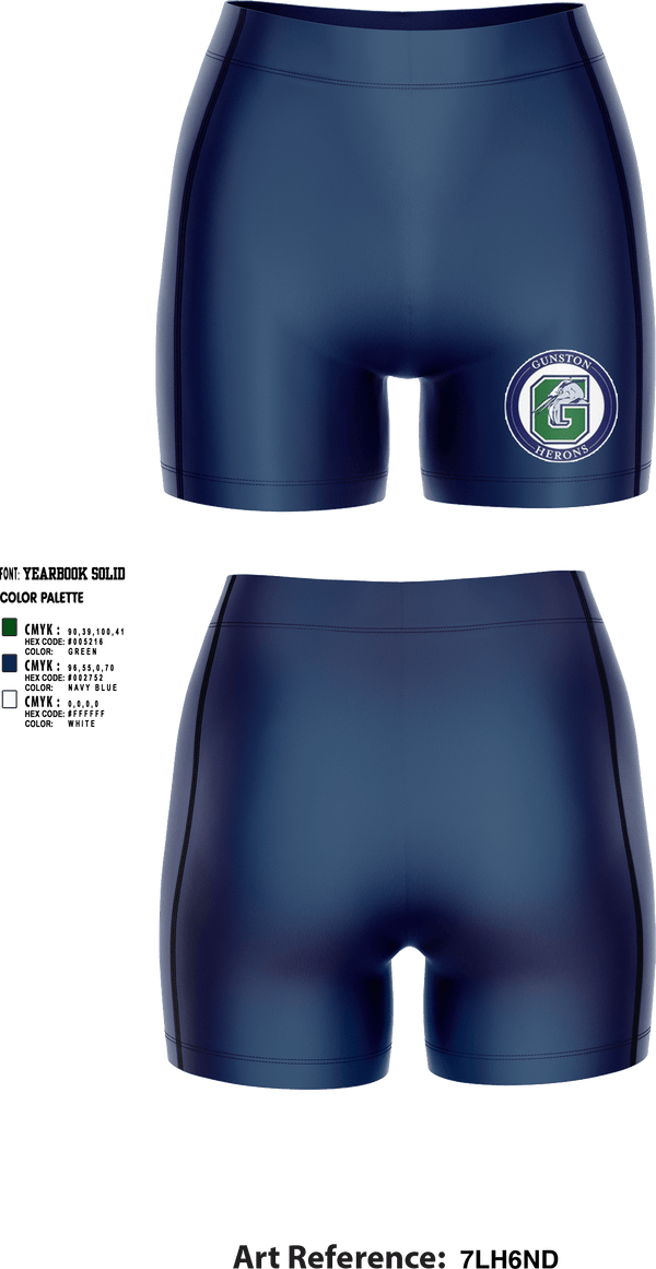 Women's Compression Shorts, The Gunston School Volleyball, Women's Volleyball, Teamtime, Team time, sublimation, custom sports apparel, team uniforms, spirit wear, spiritwear, sports uniforms, custom shirts, team store, custom team store, fundraiser sports, apparel fundraiser