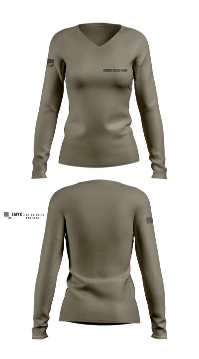 Crime Scene Unit 47246292 Women's Long Sleeve V-neck Shirt -1 2