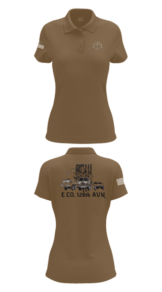 Womens Short Sleeve Performance Polo, B Co. 1-126AVN, Army, Teamtime, Team time, sublimation, custom sports apparel, team uniforms, spirit wear, spiritwear, sports uniforms, custom shirts, team store, custom team store, fundraiser sports, apparel fundraiser