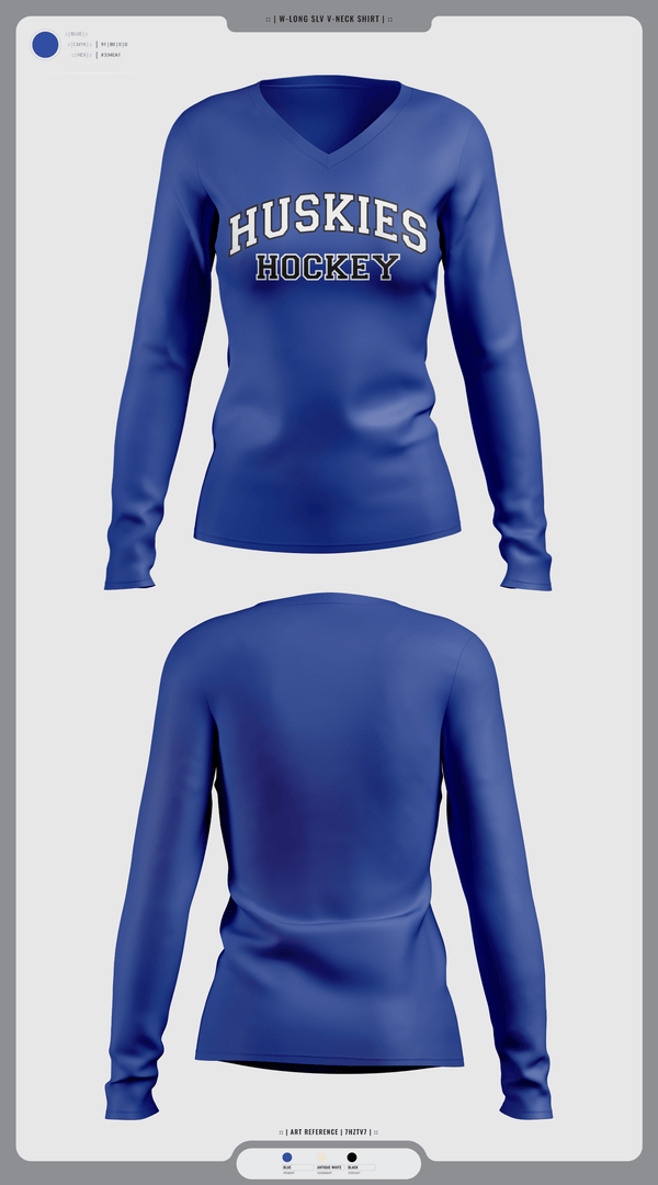 Womens Long Sleeve Vneck Shirt, HOWARD COUNTY YOUTH HOCKEY CLUB, Ice Hockey, Teamtime, Team time, sublimation, custom sports apparel, team uniforms, spirit wear, spiritwear, sports uniforms, custom shirts, team store, custom team store, fundraiser sports, apparel fundraiser