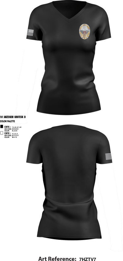 Monument Police Department 10917118 Women's Short Sleeve V-neck Shirt - 6