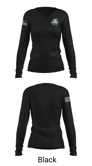 Womens Long Sleeve Vneck Shirt, Edmond Santa Fe High School Football, Football, Teamtime, Team time, sublimation, custom sports apparel, team uniforms, spirit wear, spiritwear, sports uniforms, custom shirts, team store, custom team store, fundraiser sports, apparel fundraiser