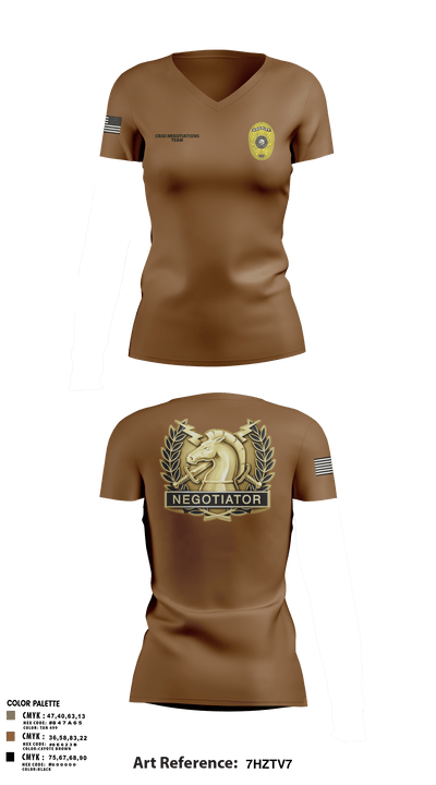 HCSO CNT 41668250 Women's Short Sleeve V-neck Shirt - 11
