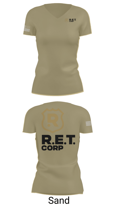 RET CORP 33326250 Women's Short Sleeve V-neck Shirt - 84