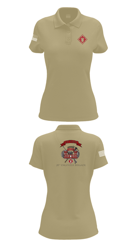 Womens Short Sleeve Performance Polo, 264 EN CO, Army, Teamtime, Team time, sublimation, custom sports apparel, team uniforms, spirit wear, spiritwear, sports uniforms, custom shirts, team store, custom team store, fundraiser sports, apparel fundraiser