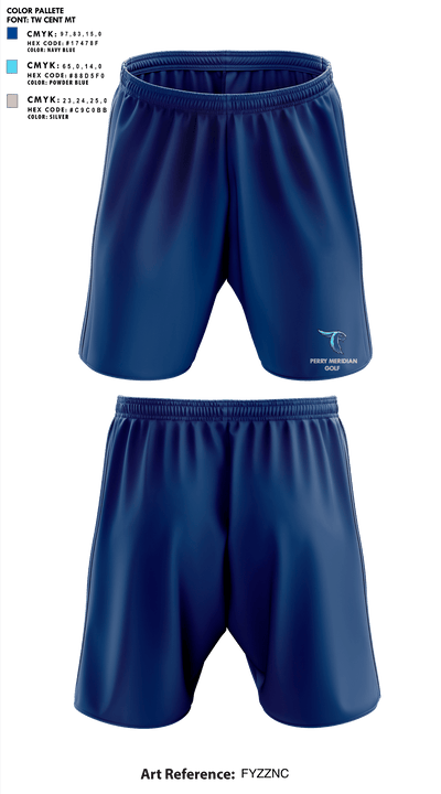 Perry Meridian High School Golf 92952446 Athletic Shorts With Pockets - 1