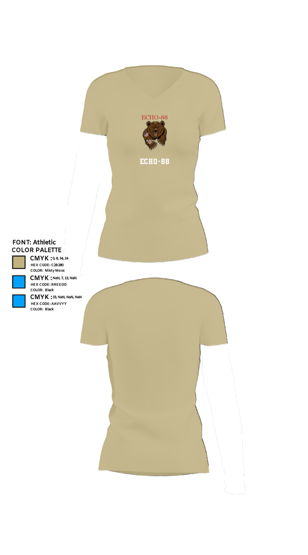 Womens Short Sleeve Vneck Shirt, ECHO-88, , Teamtime, Team time, sublimation, custom sports apparel, team uniforms, spirit wear, spiritwear, sports uniforms, custom shirts, team store, custom team store, fundraiser sports, apparel fundraiser