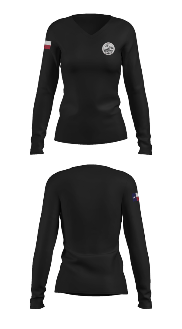 Women's Long Sleeve Vneck Shirt, Charlie C 1-158th AHB, Army, Teamtime, Team time, sublimation, custom sports apparel, team uniforms, spirit wear, spiritwear, sports uniforms, custom shirts, team store, custom team store, fundraiser sports, apparel fundraiser