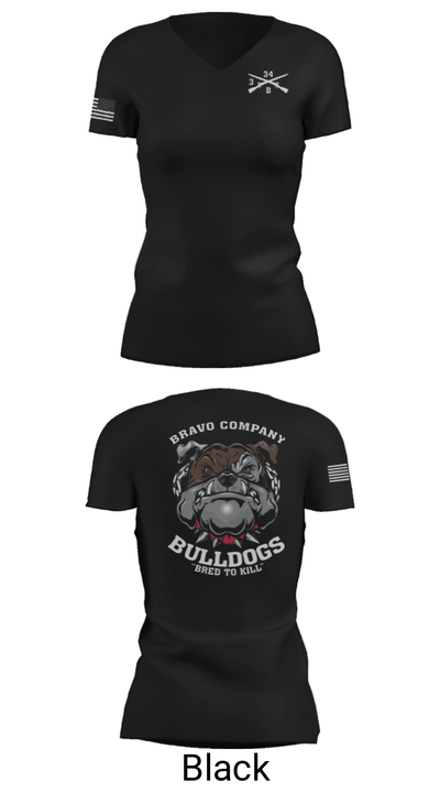 B/3-34 Bulldogs 76121406 Women's Short Sleeve V-neck Shirt - 28