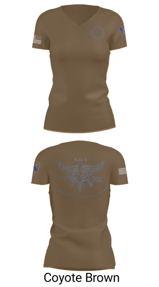 Women's Short Sleeve Vneck Shirt, Special Reaction Team, Marines, Teamtime, Team time, sublimation, custom sports apparel, team uniforms, spirit wear, spiritwear, sports uniforms, custom shirts, team store, custom team store, fundraiser sports, apparel fundraiser