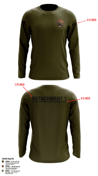 Long Sleeve Performance Shirt, Detachment 1, Air Force, Teamtime, Team time, sublimation, custom sports apparel, team uniforms, spirit wear, spiritwear, sports uniforms, custom shirts, team store, custom team store, fundraiser sports, apparel fundraiser