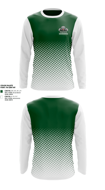 Alpena High School Swimming 76688751 Long Sleeve Performance Shirt - 1