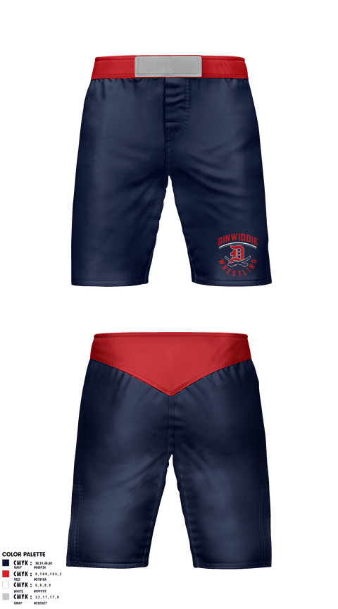 Fight Shorts, Dinwiddie High School Wrestling, Wrestling, Teamtime, Team time, sublimation, custom sports apparel, team uniforms, spirit wear, spiritwear, sports uniforms, custom shirts, team store, custom team store, fundraiser sports, apparel fundraiser