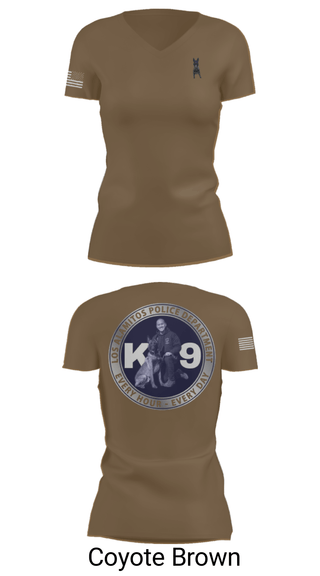 Women's Short Sleeve Vneck Shirt, Los Alamitos Police K9, Police, Teamtime, Team time, sublimation, custom sports apparel, team uniforms, spirit wear, spiritwear, sports uniforms, custom shirts, team store, custom team store, fundraiser sports, apparel fundraiser