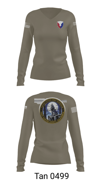 USAG Fort Hunter Liggett 63264859 Women's Long Sleeve V-neck Shirt - 39