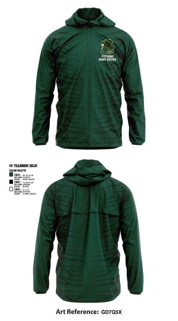 Windbreaker, PYTHONS, Men's Soccer, Teamtime, Team time, sublimation, custom sports apparel, team uniforms, spirit wear, spiritwear, sports uniforms, custom shirts, team store, custom team store, fundraiser sports, apparel fundraiser