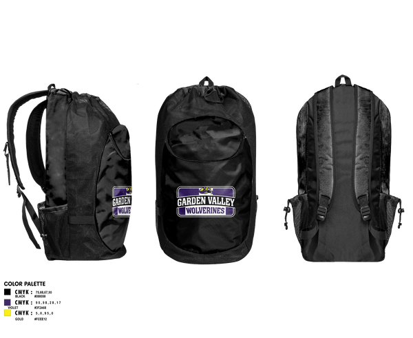 Gear Bag, Garden Valley Wolverines, Spirit Store, Teamtime, Team time, sublimation, custom sports apparel, team uniforms, spirit wear, spiritwear, sports uniforms, custom shirts, team store, custom team store, fundraiser sports, apparel fundraiser