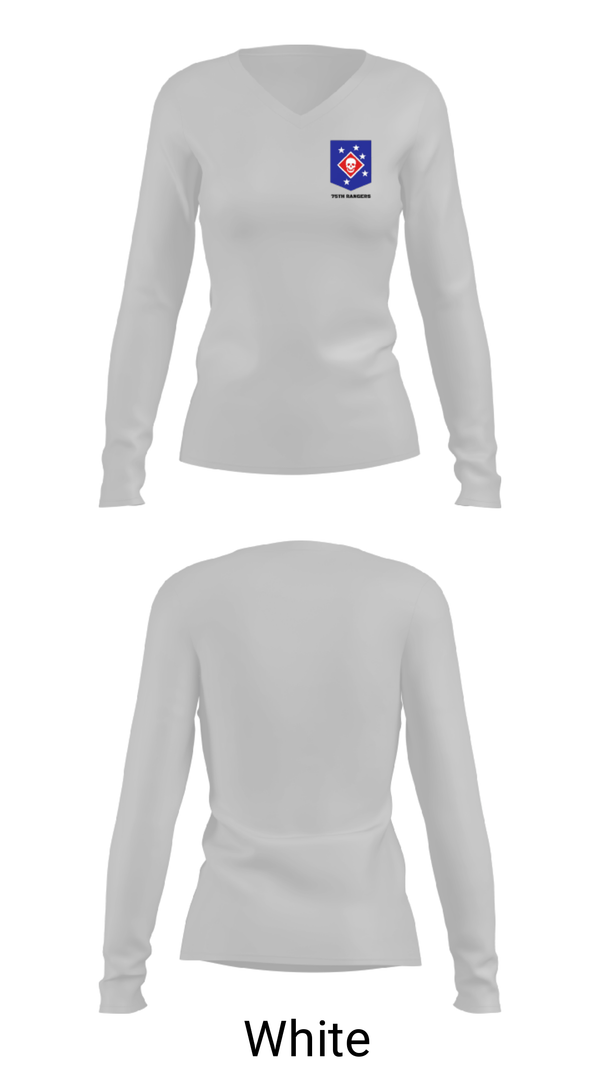 Women's Long Sleeve Vneck Shirt, 75th rangers, Army, Teamtime, Team time, sublimation, custom sports apparel, team uniforms, spirit wear, spiritwear, sports uniforms, custom shirts, team store, custom team store, fundraiser sports, apparel fundraiser
