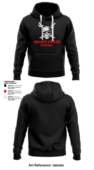 Hoodie, Grants Pirates, Football, Teamtime, Team time, sublimation, custom sports apparel, team uniforms, spirit wear, spiritwear, sports uniforms, custom shirts, team store, custom team store, fundraiser sports, apparel fundraiser