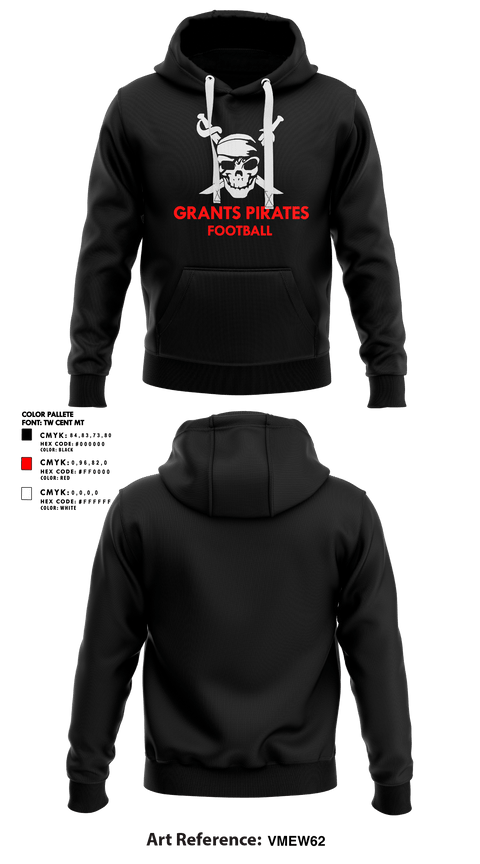 Hoodie, Grants Pirates, Football, Teamtime, Team time, sublimation, custom sports apparel, team uniforms, spirit wear, spiritwear, sports uniforms, custom shirts, team store, custom team store, fundraiser sports, apparel fundraiser