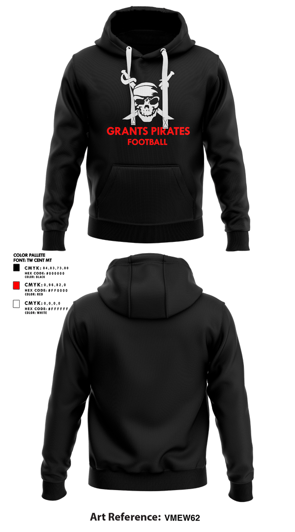 Hoodie, Grants Pirates, Football, Teamtime, Team time, sublimation, custom sports apparel, team uniforms, spirit wear, spiritwear, sports uniforms, custom shirts, team store, custom team store, fundraiser sports, apparel fundraiser